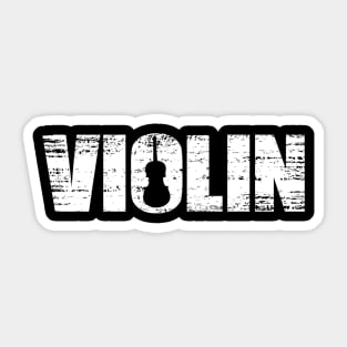 Distressed Look Violin Gift For Violinists Sticker